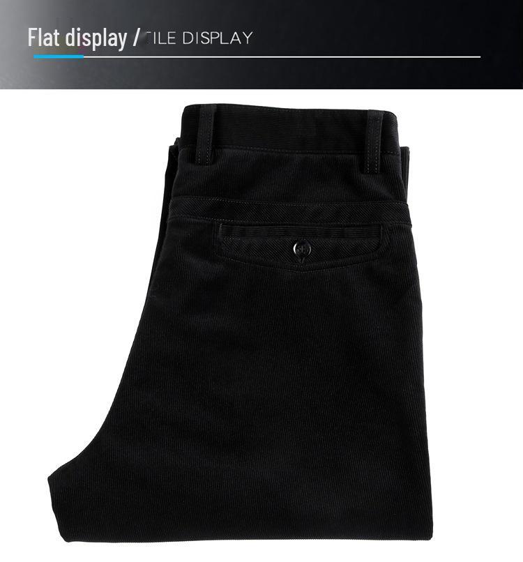 2025 Autumn Men's Corduroy Business Casual Mid-Rise Straight-Leg Pants