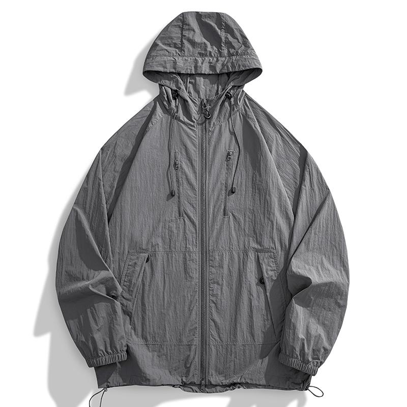 Sommer Eis Seide Kühl Sonnenschutz Jacke, Kragen Jacke, Herren Freizeit Leichter Mantel