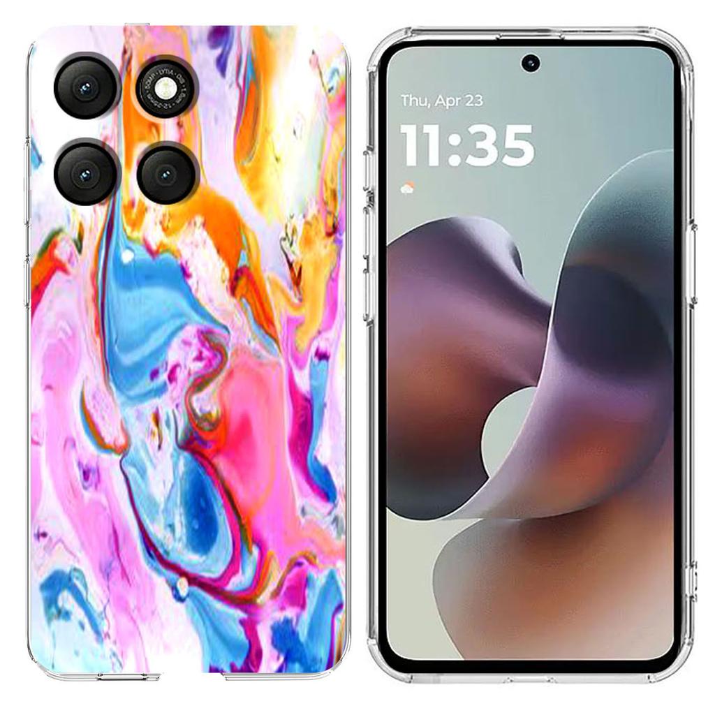 Pro Motorola Moto G56 5G Pouzdro Mramorový Vzor Potisk Měkký TPU Kryt na Telefon