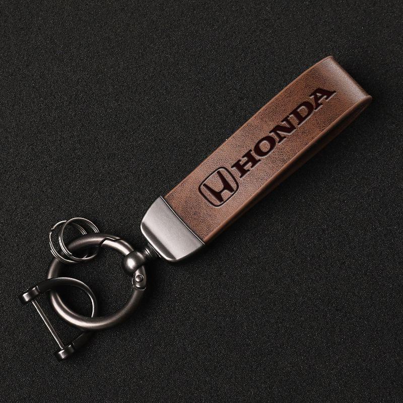 Retro Car Keychain Leather Key Chains Auto Accessories For Honda Civic Fit Jazz Accord Pilot CRV Odyssey Passport City Vezel CRX LV4