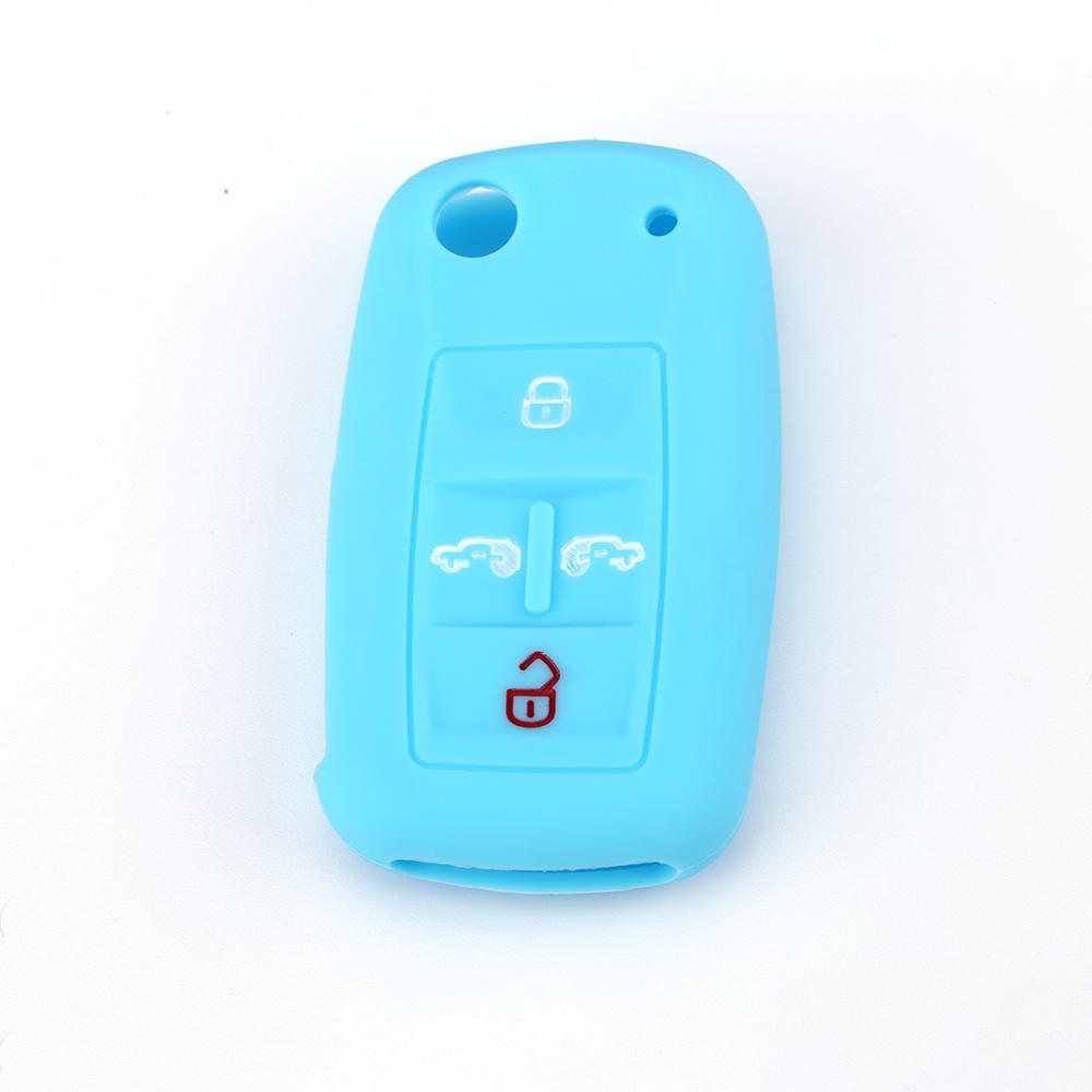 Silicone Car Key Cover Case For 4 Buttons VW Volkswagen Sharan Multivan T5 Caravelle MPV Auto Folding Fob Cover Replacement