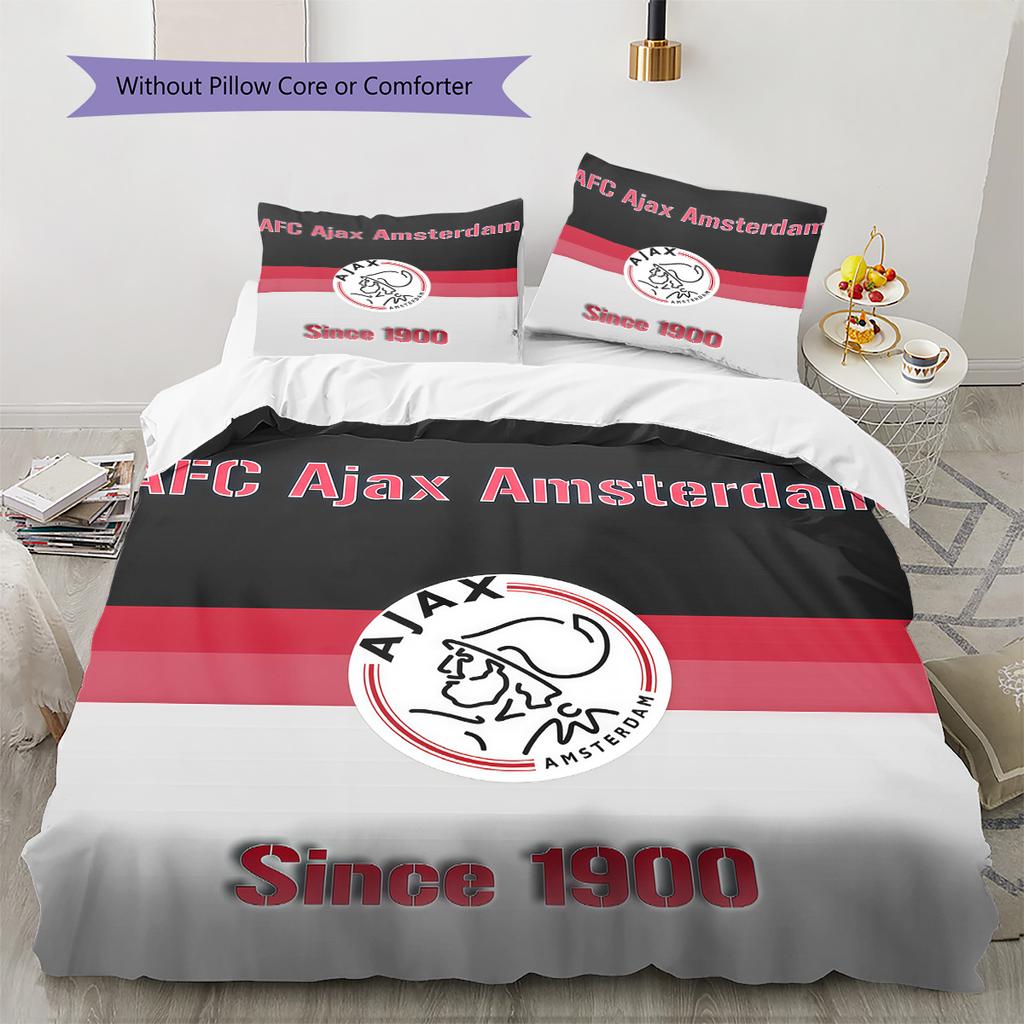 AFC Ajax Logo Bettwäsche Steppdecke Set Bettbezug Kissenbezug Heimdekoration Geburtstagsgeschenk (1 Bettbezug + 2 Kissenbezüge, ohne Füllung)