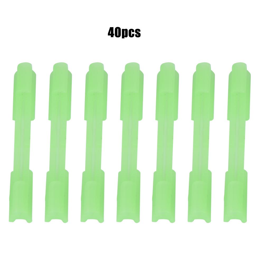 40 PCS Light Stick Clip on Holder Fit Rod Tip Night Fishing Fluorescent Glow Sticks (M)