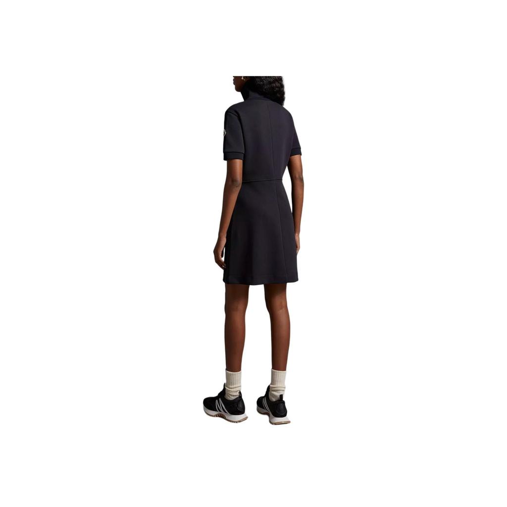 Moncler Monochrome Minimalist Stand Collar Zipper Short Sleeve Dress Women Dress Blue J10938I00011899V9778