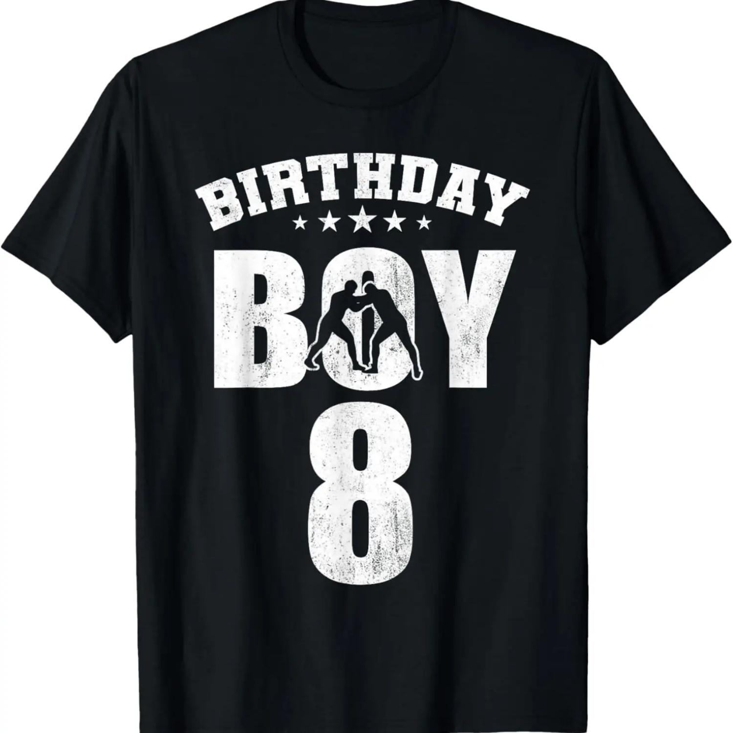 

8th Birthday For Boys Wrestling Birthday Boy Wrestling 8 T-Shirt S чёрный