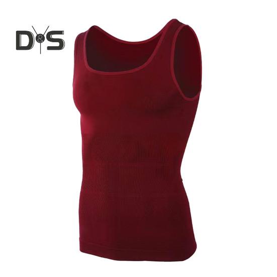 Men Fitness Vest U-Neck Sleeveless Body-Shaping Abdomen Tightening Corset Solid Color Back Support Weightlifting Compression Tops