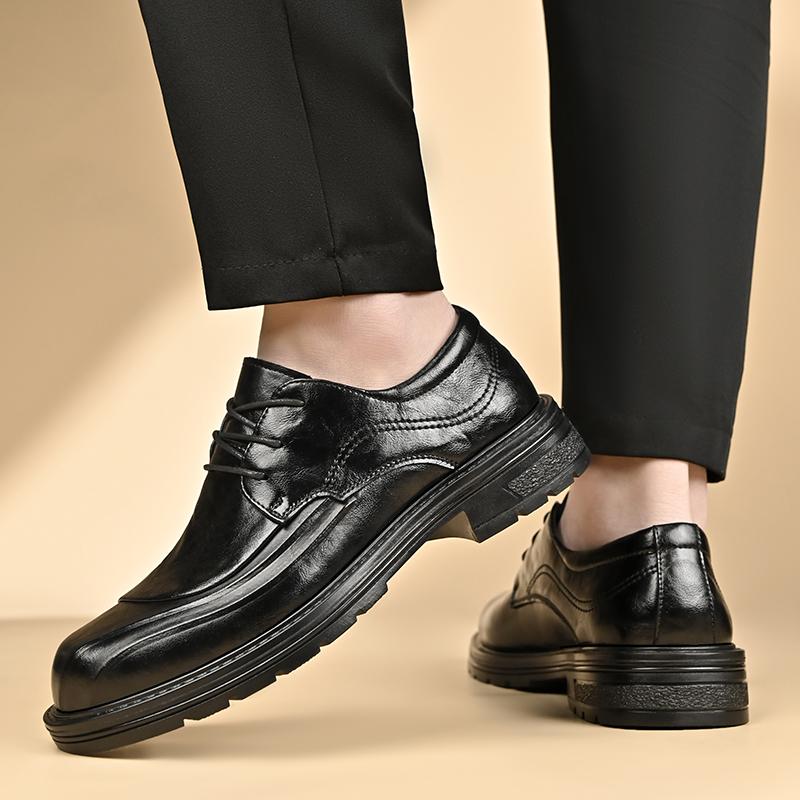 Fashion Hot Casual business leather shoes Classic Gentleman Elegant Style Comfortable daily office Adult quality shoes Black Versatile