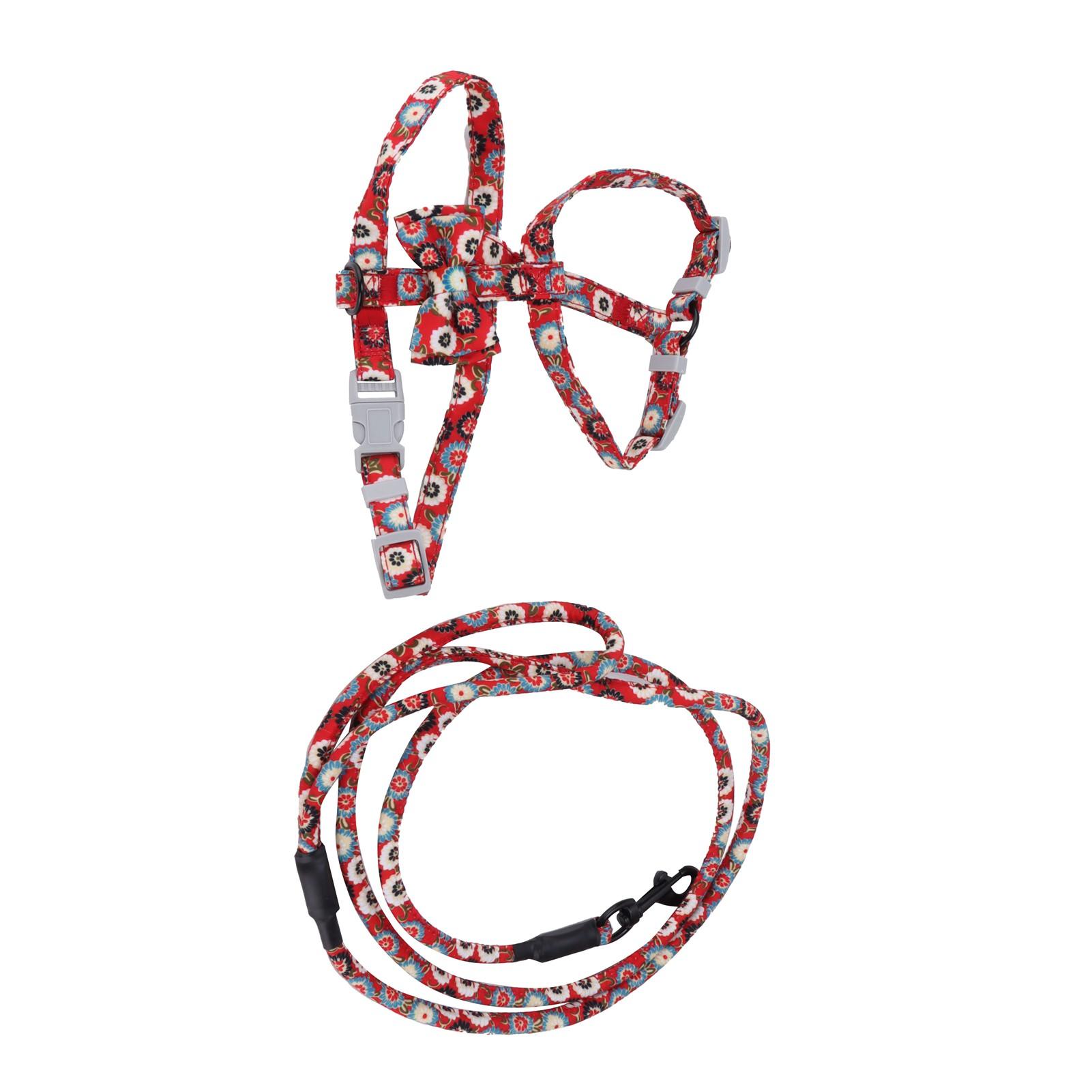 

Cat Harness and Leash for Walking Japanese Style with Bowknot Cat Harness Adjustable Soft Leash for Outdoor SafetyRed M M