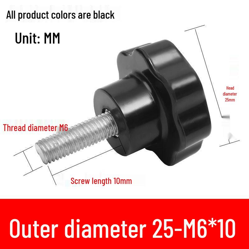 Star-Shaped Bakelite Hand-Tightening Screw Handle (M4-M10)