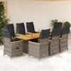 VidaXL 9-piece Garden Dining Set Grey Cushions Resin Wicker, Outdoor Dining Set, Furniture of 3276853