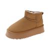 Muffin thick-soled snow boots women's 2025 new waterproof short tube inner height-increasing snow boots winter velvet snow cotton