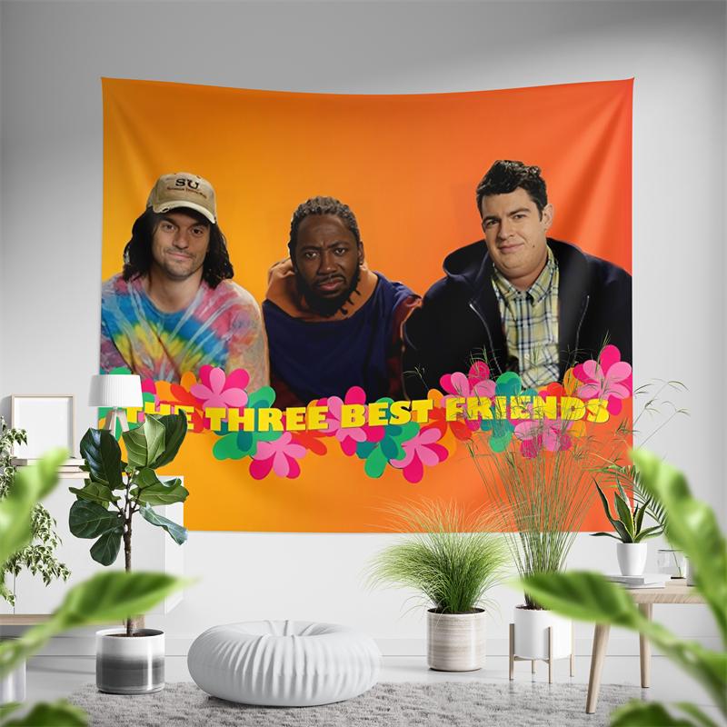 Aertemisi Three Best Friends From College New Girl Tapestry Wall Hanging Art for Bedroom Living Room Decor Party Backdrop
