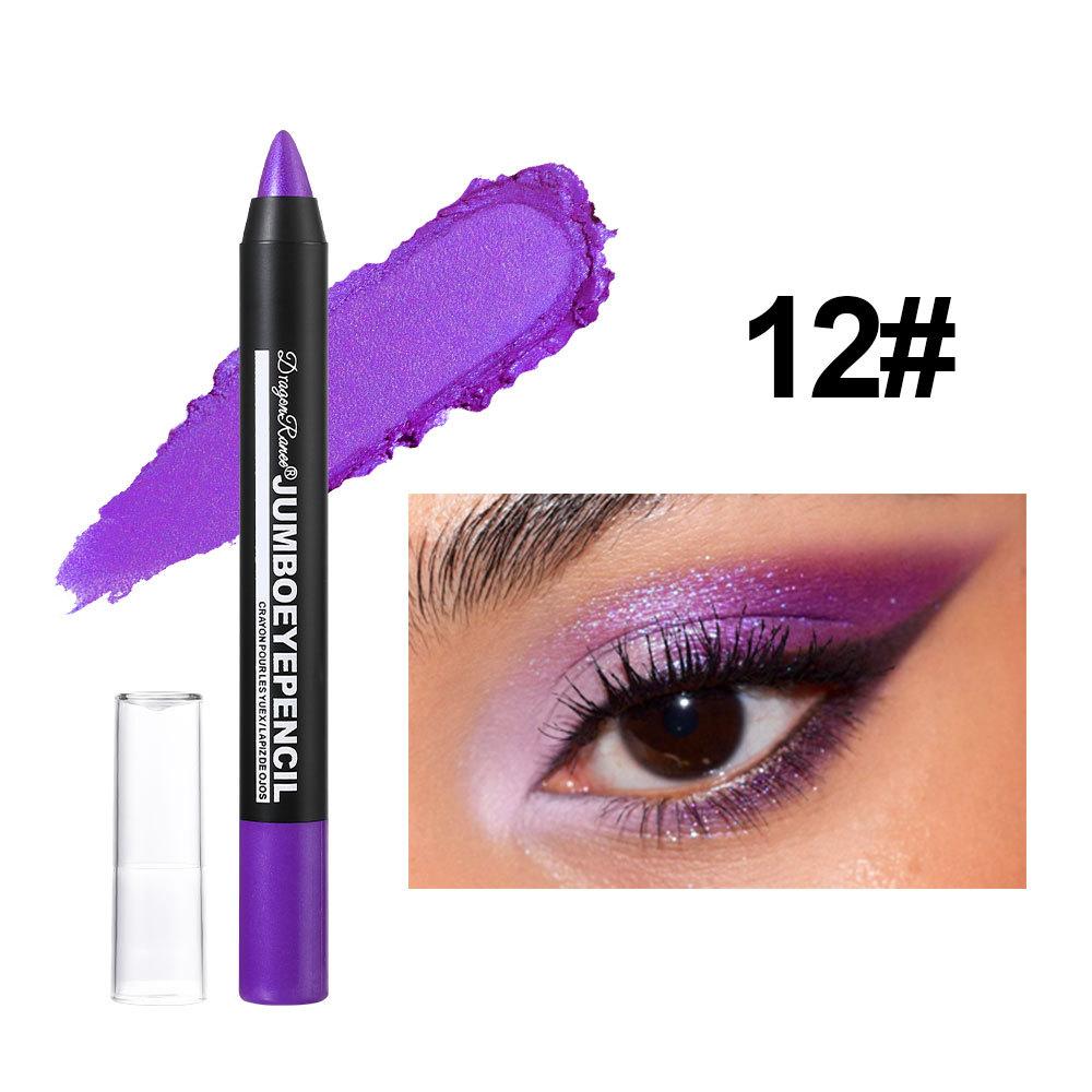 12 Colors Beauty Highlighter Eyeshadow Pencil Pen Eyeliner Pearlescent Long Lasting Silky Waterproof Pen Eyeshadow Stick Glitter Smooth Eyeshadow Pen