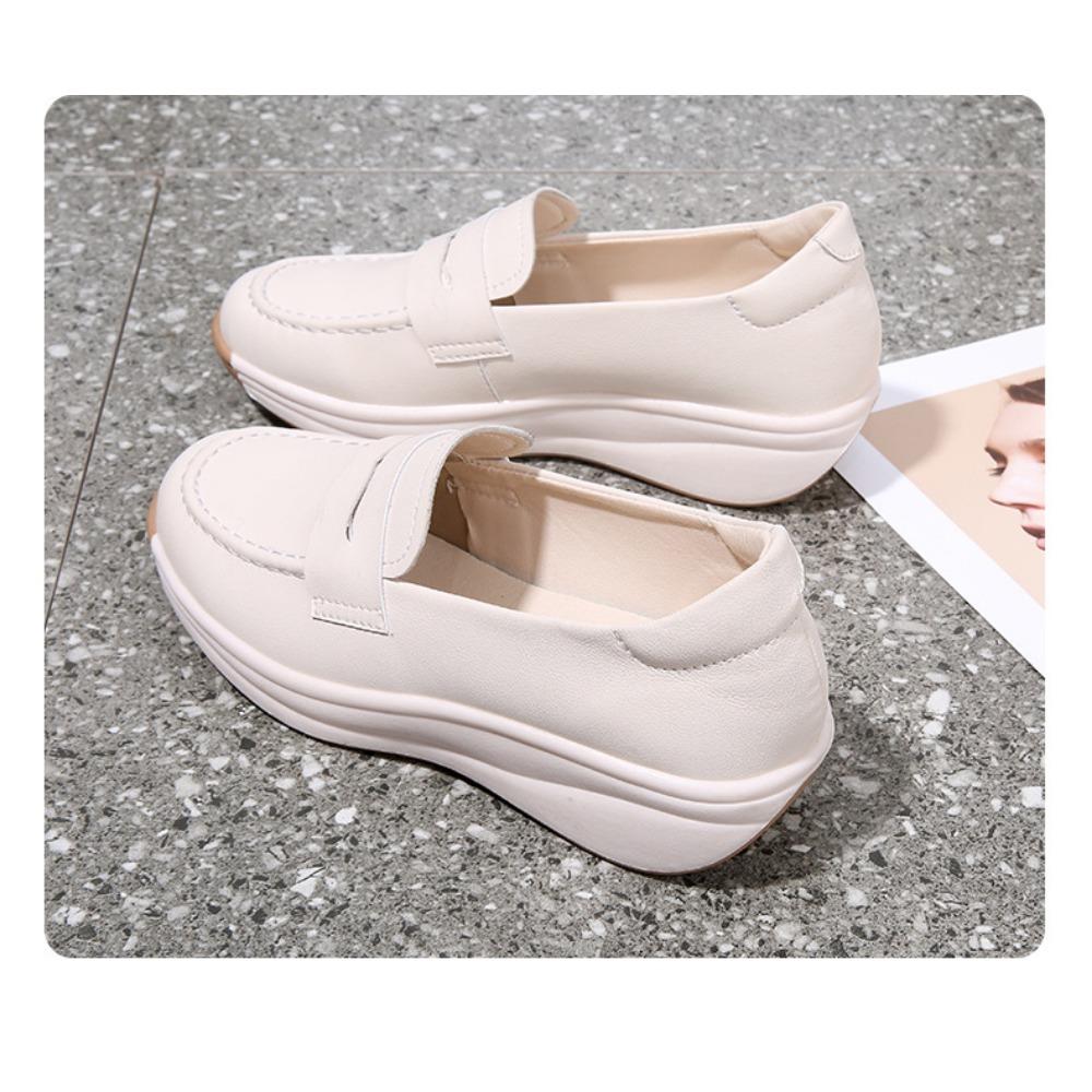 Doamnelor de primăvară și toamnă, fund gros, pandișpan, pantofi mici din piele în stil englezesc