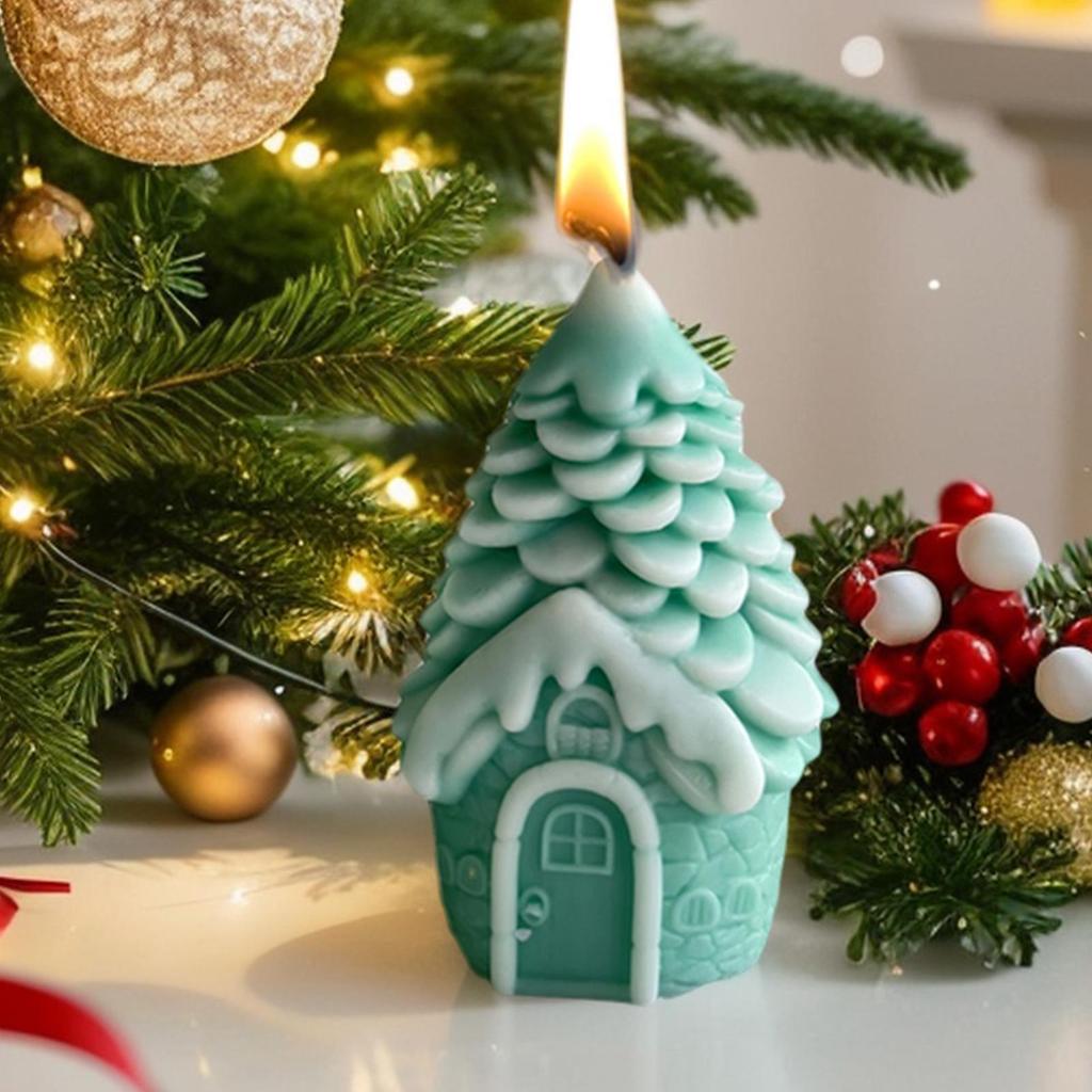 Candle Mold Christmas Pine Cone House Candle Making Mould Handmade Soap Mould For Epoxy Resin Plaster Soap Party Planners Art