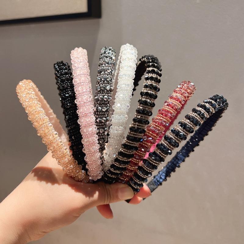 Blingbling Crystal Headband French Styles High Skull Hairband Women Hair Decors