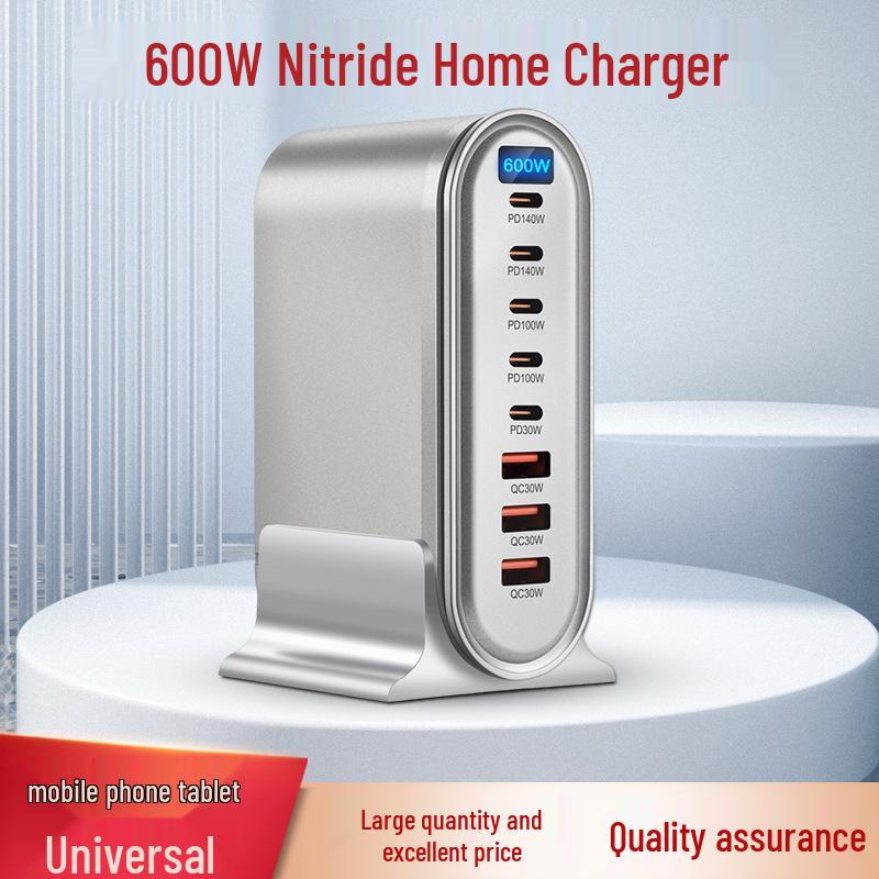 600W Gallium Nitride Display Screen Multi-Port USB Fast Charger for Phones, Tablets, and Desktops US Standard LW600W-9 чёрный