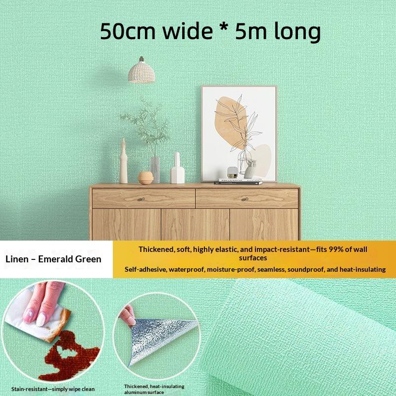 Self-Adhesive 3D Linen Foam Wall Sticker Moisture-Proof Wallpaper For Living Room Bedroom Bathroom Dormitory Home Decorationecor