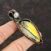 Yellow Dendrite Opal Copper Wire Pendant Copper Wire Wrapped Gemstone Jewelry Moonstone Pendant Handmade Pendant Copper Pendant Gift For Mom