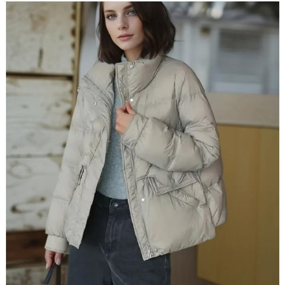 Neue Herbst-Winter-Jacken für Damen Stehkragen Weiße Ente DFashion Jacke