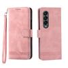 Leather Phone Case for Samsung Galaxy Z Fold 7 6 5 4 3 Fold7 Fold6 5G Hand Strap Wallet Cards Hinge Protection Holder Cover