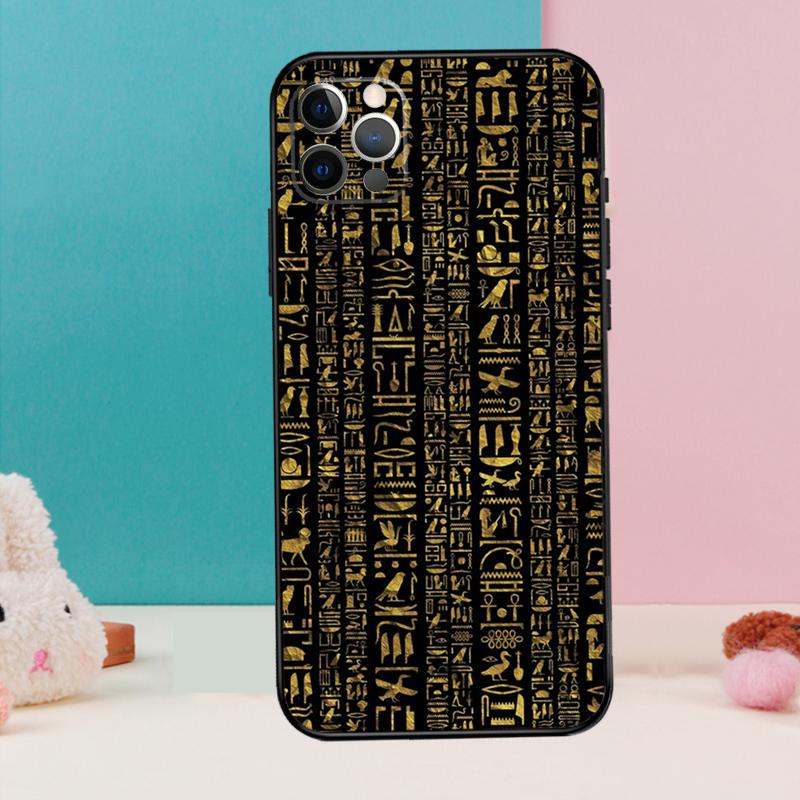 Ancient Egyptian Hieroglyphic Phone Case For iPhone 17 Air 16 15 13 12 11 14 Pro Max 12 13 mini 15 16 Plus 16e Cover Coque