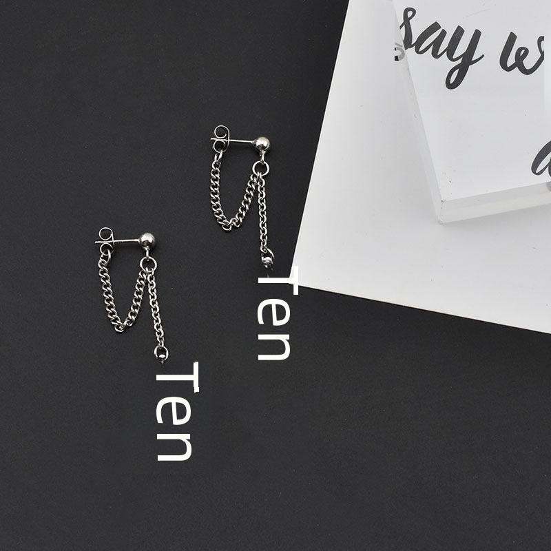 Trendy Unisex Dark Street Chain Clip-On Disco Earrings - No Piercing Required