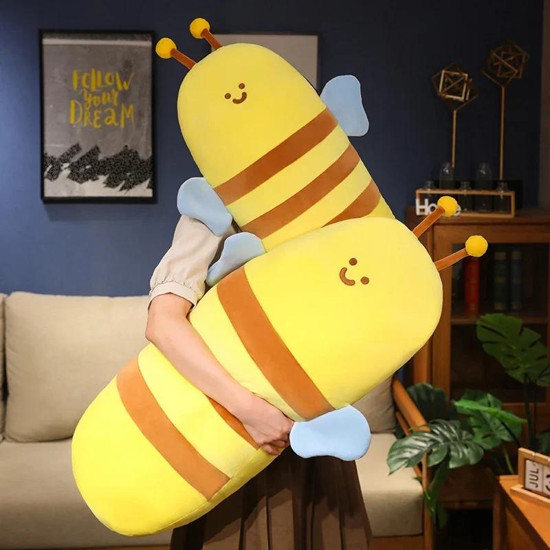 6080Cm Fuzzy Bumblebee Stuffed Insect Plush Toy Bee Soft Doll Kids Toys Appease Baby Birthday Christmas Gift For Child