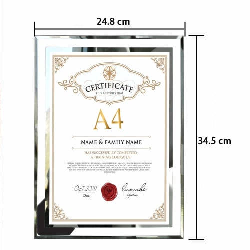 A4 Photo Frame, Glass, Stylish, Picture Frame, Certificate, Photo Stand, Gift, Display Only