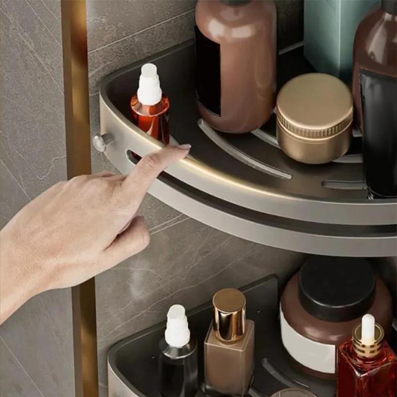 Three-Story Bathroom Nail Free Rack Shower Corner Rack Plastic Shampoo Rack Shower Supplies Storage Rack Bathroom Accessories