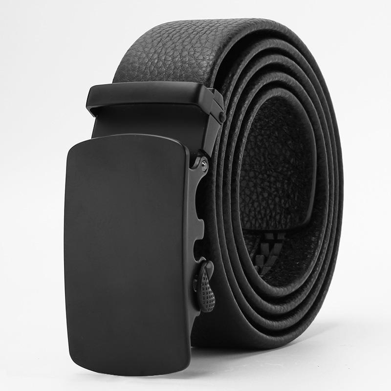 New Style Lace Covered Lychee Patterned Belt  Men's Automatic Buckle Business and Casual Belt