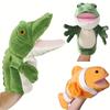 Frog Animal Plush Alligator Hand Puppet Clownfish Puppets Kids Cute Soft Toy Story Pretend Playing Dolls Gift For Children and A