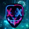 LED Halloween Glowing Mask Led Mask Party Masque Masquerade Masks Neon Maske Light Glow In The Dark Horror Props Party Costume