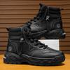High-top men's shoes autumn casual mountaineering sports non-slip shoes leather surface waterproof thick sole heightening white Martin boots