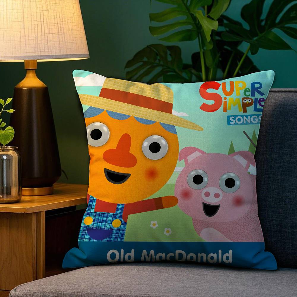 Cartoon Noodle & Pals Kissenbezug Sofa Wohnzimmer Schlafzimmer Beidseitiger Druck Quadratisches Kissen Nickerchen Kissenbezug