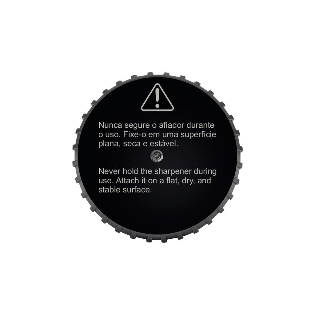 Tramontina Profio 2-Way Knife Sharpener, Round, for Coarse and Fine Sharpening, with a Powerful Suction Cup Base, 24038/000, TRAMONTINA