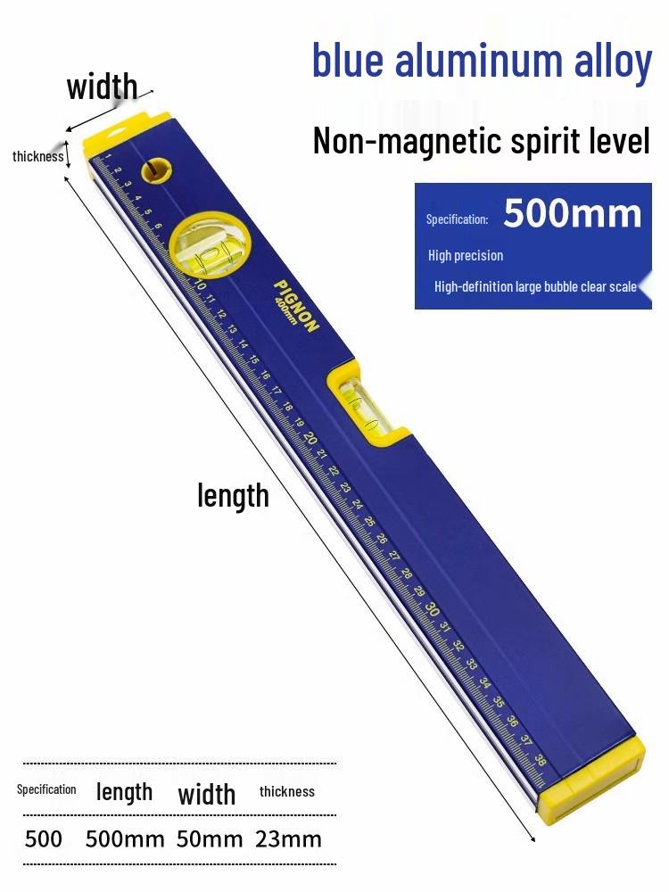 High Precision Magnetic Mini Spirit Level Ruler - Aluminum Alloy, Drop-Proof Tool