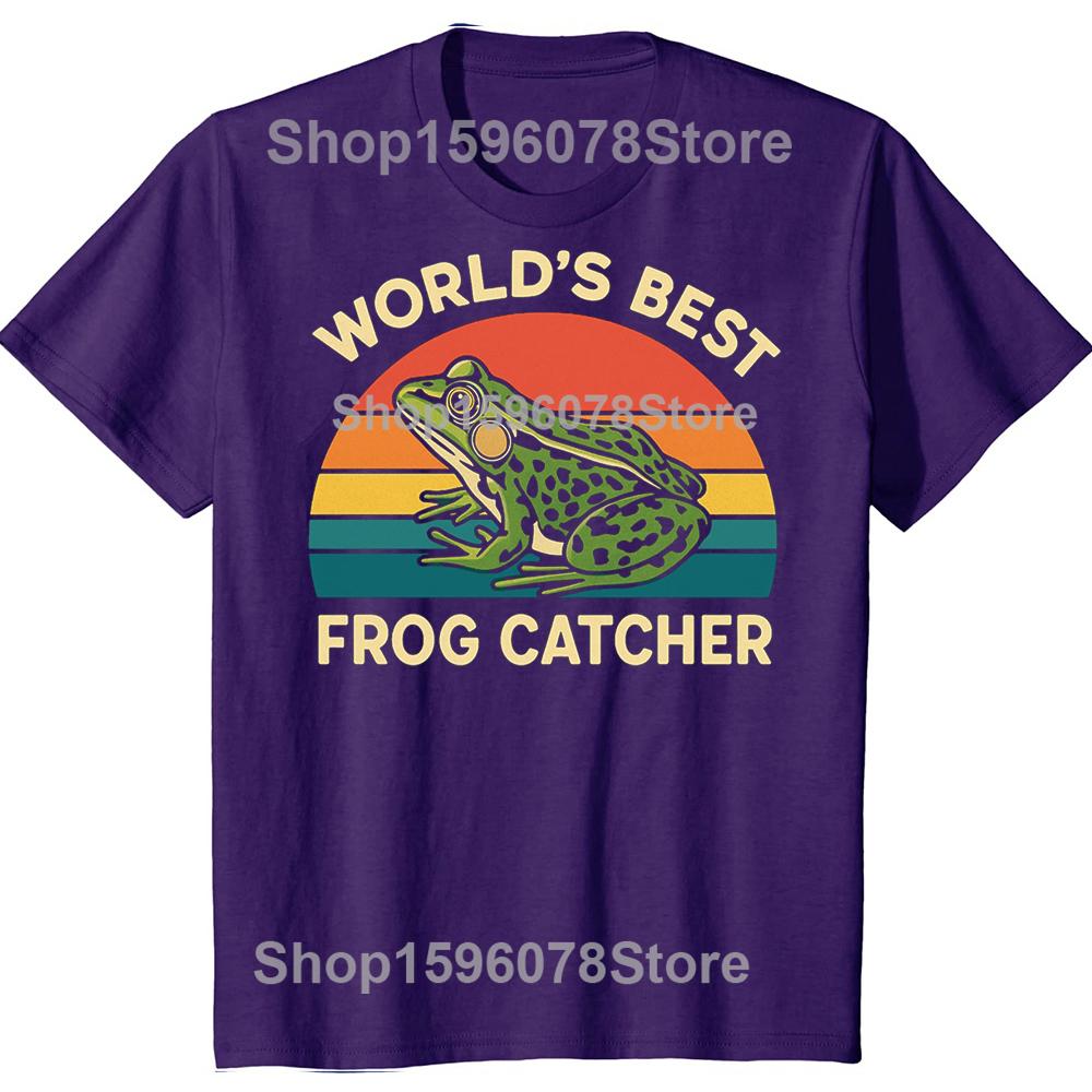 

Funny Retro World Best Frog Catcher Cotton Tops Fitness T-Shirt Oversized Unisex Tshirt Graphic Tees Men s Clothing Streetwear XL