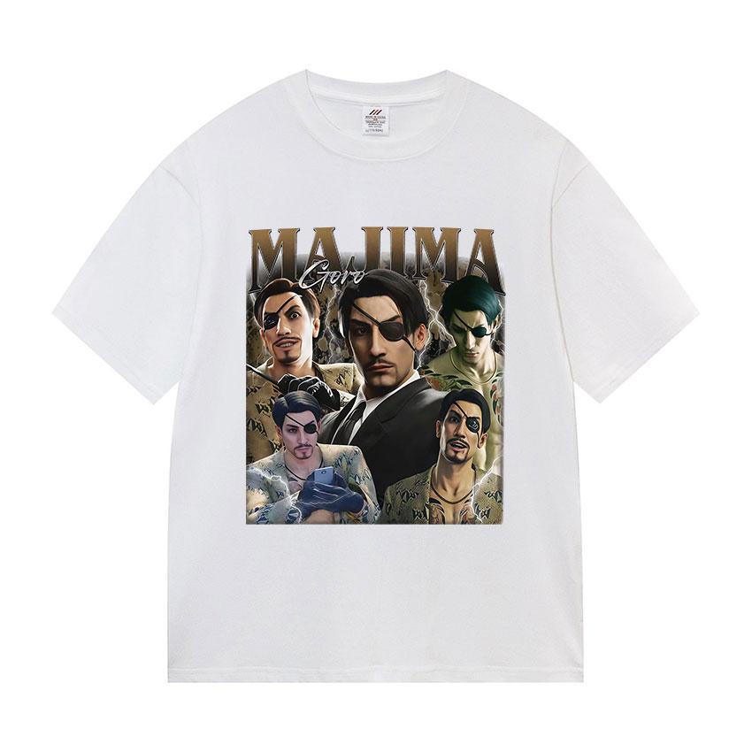 Limited Goro Majima Graphic Print T Shirt Mens Fashion Game Cosplay Short Sleeve Tshirts Man Vintage Oversized Cotton Tshirt