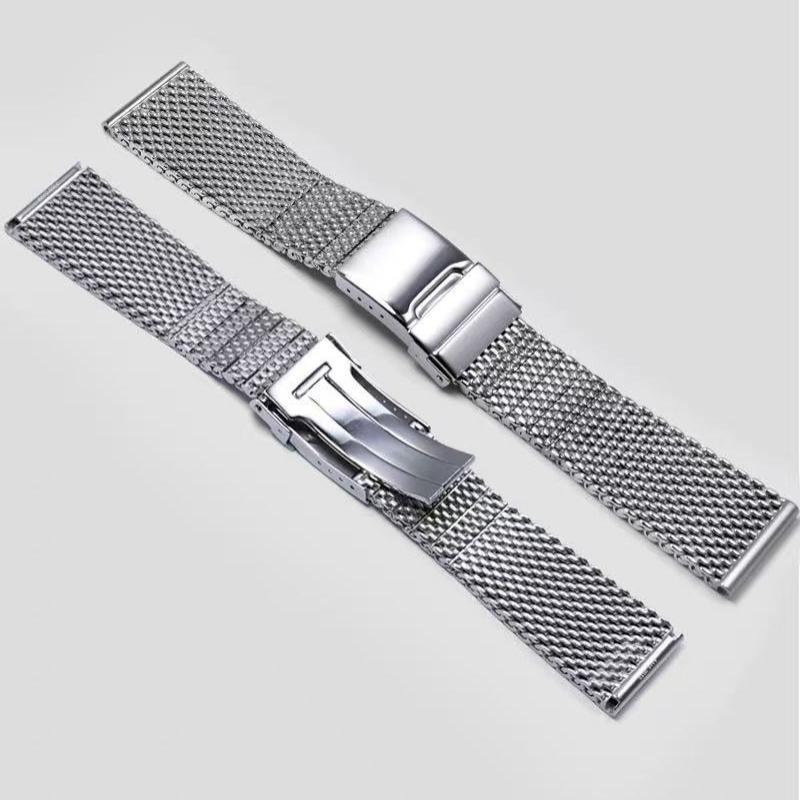 

HIgh quality Milanese woven stainless steel watchband-Fit for Breitl-ing Super Ocean/Avenger/Navitimer - 22mm 24mm Silver Men s 24mm срібний