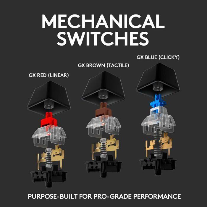 Clavier Gaming - Logitech - G513 - Interrupteurs Mécaniques - Lightsync RGB - Charbon