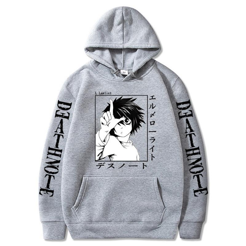 Japanese Animation Death Note Autunm Printed Men's Hoodie Hoody Clothes Vintage Casual Unisex Long Sleeve Pullovers