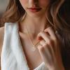 Xiyin TK Small Copper Zircon Round Pendant Necklace with English Letters