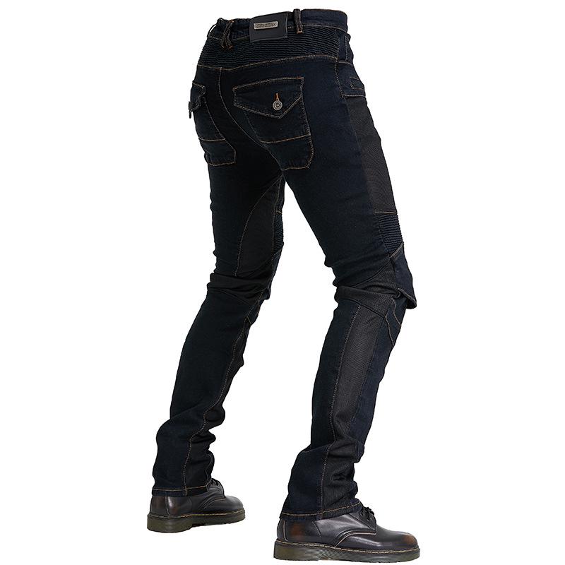 PK-719 Summer Breathable Motorcycle Riding Jeans - Elastic Slim Fit Pants