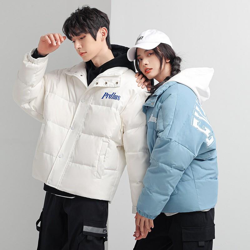 Couple Winter Down Jacket Trendy Youth Casual Warm Coat White Duck Puffer Men Women