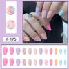 Short Press-On Nails Set Ins Style Fake Full Cover Acrylic Nail Tips Women Daily Wear