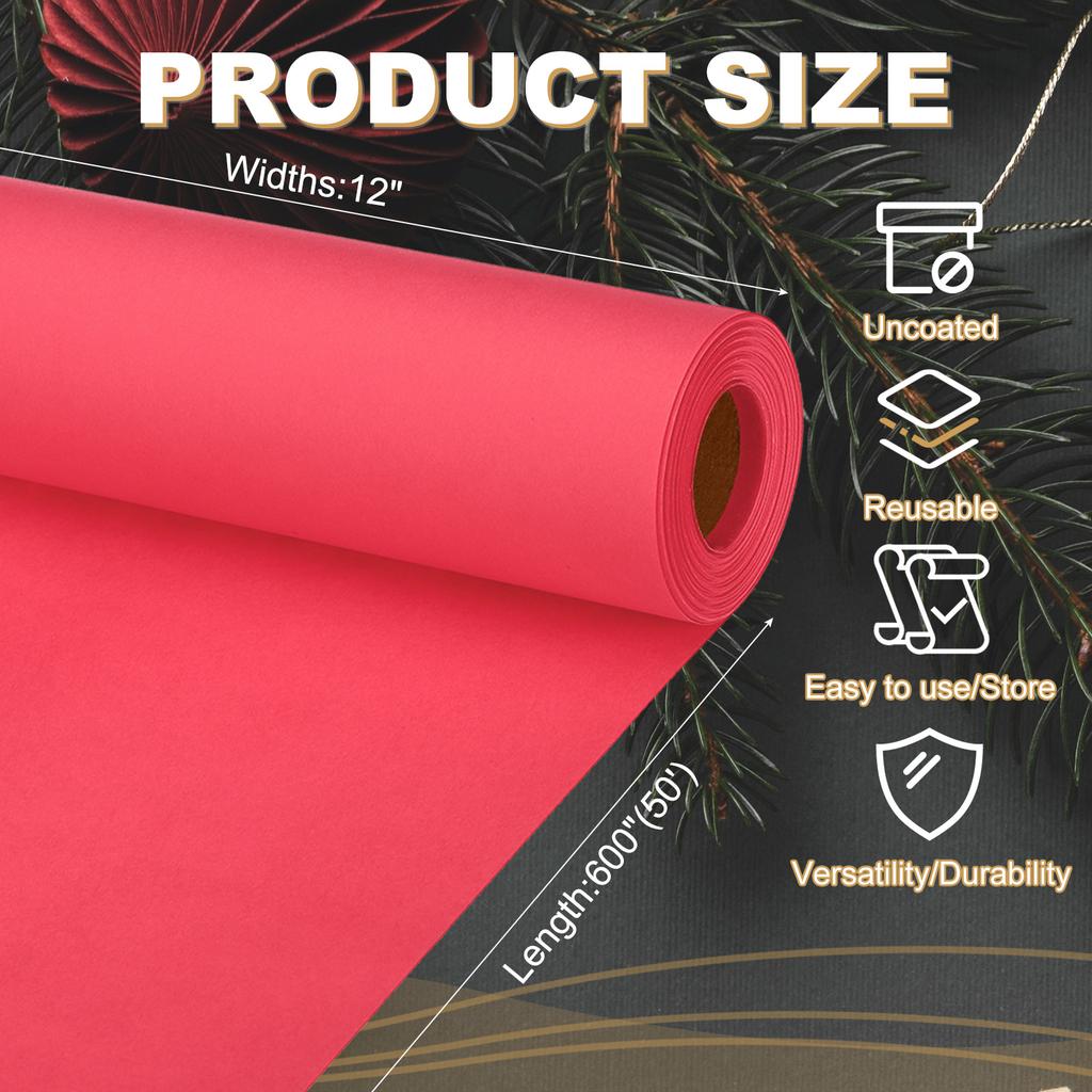6 Colors 30cm Kraft Paper Wrapping Paper 80GSM Craft Paper Roll Packing Paper for Poster Bulletin Board Gift Wrapping Moving Art