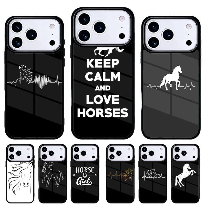 Horse Pony Horse Heartbeat Phone Case for iPhone 17 16 15 14 13 Pro Max Back Cover for 12 11 Pro Coque