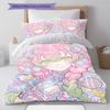 Demon Slayer Pattern Bedding,Quilt Set Quilt Cover Pillowcase Home Birthday Gift (1 * Duvet Cover + 2 * Pillowcase, Without Core)