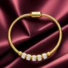 316L Edelstahl Goldfarben Strass Perlenarmband Für Damen Mode Damen Magnetverschluss Armreifen Schmuck GeschenkeDI